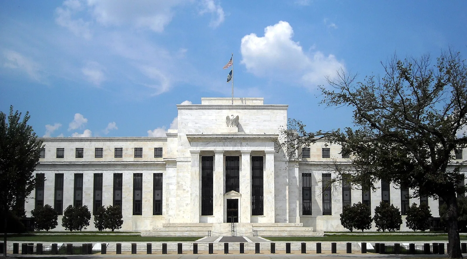 Facade of the Federal Reserve Board's Marriner S. Eccles Building in Washington