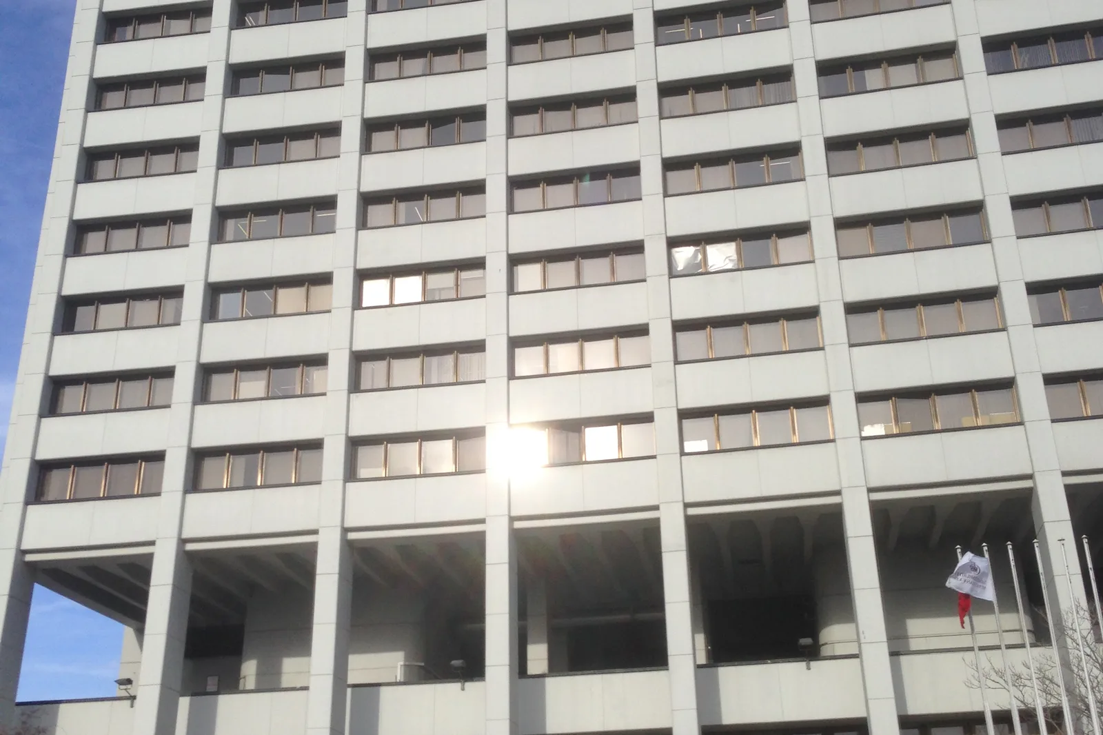 Front facade of the Central Bank of the Republic of Türkiye headquarters in Ankara